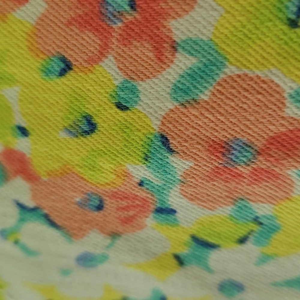 Victoria's Secret Boyfriend Short Yellow Pink Floral Fringe Hem Size 4 - Picture 7 of 14